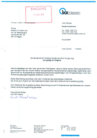 Bescheinigung IKK